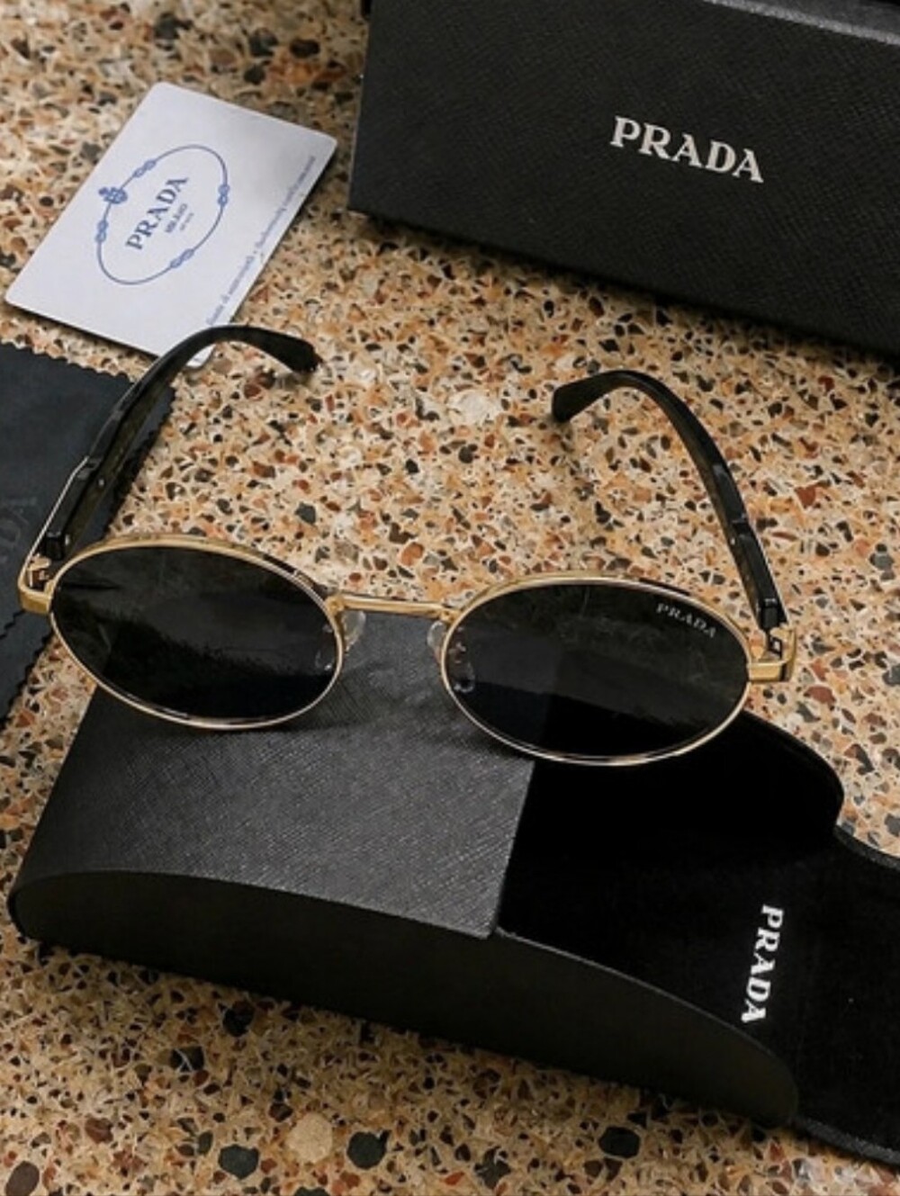 Prada Black Oval Sunglasses - Prada